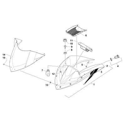 WINDSHIELD AND INSTRUMENTS ASSEMBLIES