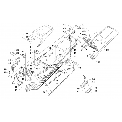 TUNNEL, REAR BUMPER, AND SNOWFLAP ASSEMBLY