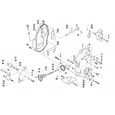 DROPCASE AND CHAIN TENSION ASSEMBLY