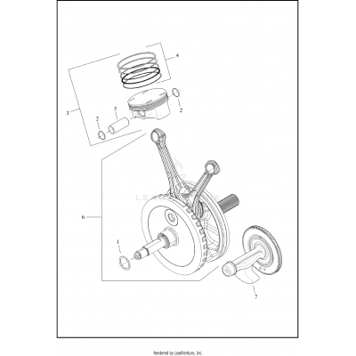 PISTONS AND FLYWHEEL ASSEMBLY - MILWAUKEE-EIGHT™ 117