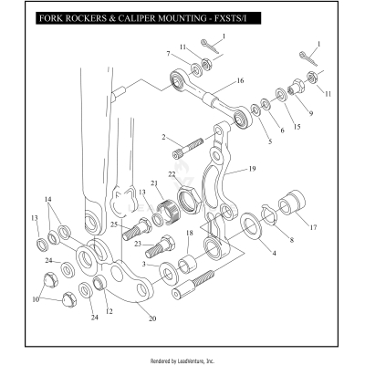 FORK ROCKERS & CALIPER MOUNTING - FXSTS/I