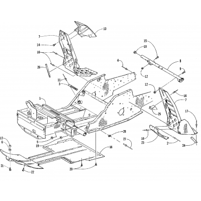 FRONT FRAME AND FOOTREST ASSEMBLY