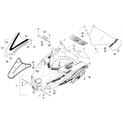 HOOD AND WINDSHIELD ASSEMBLY