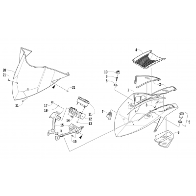 WINDSHIELD AND INSTRUMENTS ASSEMBLIES