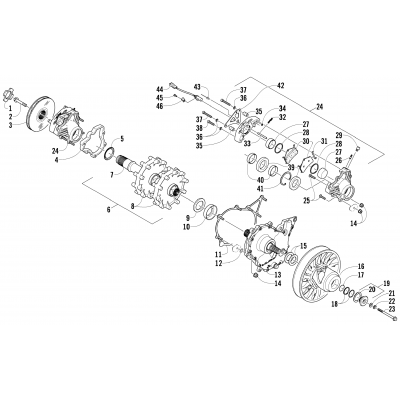 DRIVE TRAIN SHAFT AND BRAKE ASSEMBLIES