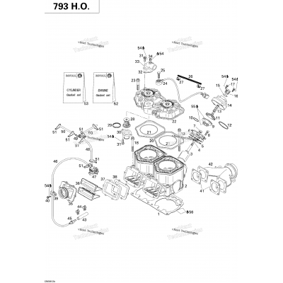 Cylinder, Exhaust Manifold And Reed Valve 793Ho