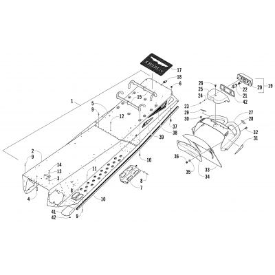 TUNNEL, REAR BUMPER, AND TAILLIGHT ASSEMBLY