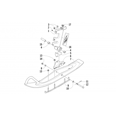 SKI AND SPINDLE ASSEMBLY