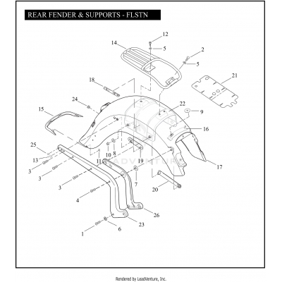 REAR FENDER & SUPPORTS - FLSTN