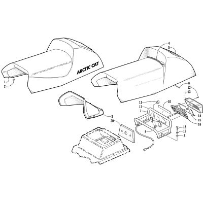 SEAT, RACK, AND TAILLIGHT ASSEMBLY