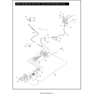 SIDECAR BRAKE FOR 2009 - FITS 2007 MOTORCYCLES