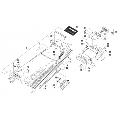 TUNNEL, REAR BUMPER, AND TAILLIGHT ASSEMBLY