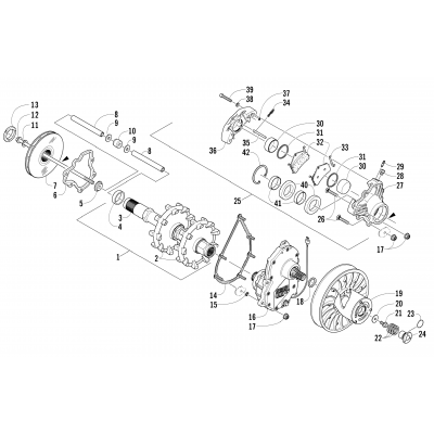 DRIVE TRAIN AND BRAKE ASSEMBLIES