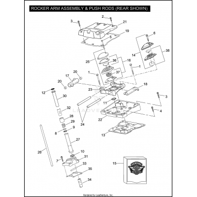 ROCKER ARM ASSEMBLY & PUSH RODS - TWIN CAM 110"