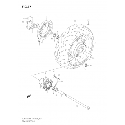 REAR WHEEL (MODEL K6/K7)