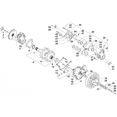 DRIVE TRAIN SHAFT AND BRAKE ASSEMBLIES