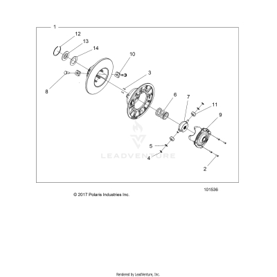 DRIVE TRAIN, SECONDARY CLUTCH INTERNALS - A25SGE95AT (101536)