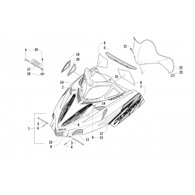 HOOD AND WINDSHIELD ASSEMBLY