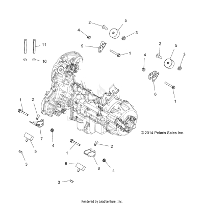 ENGINE, TRANSMISSION MOUNTING & LONG BLOCK - A19SVS95CR/ER [49ATVENGINEMTG15850]
