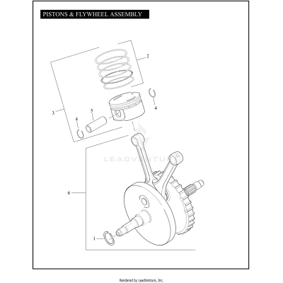 PISTONS & FLYWHEEL ASSEMBLY - TWIN CAM 103™