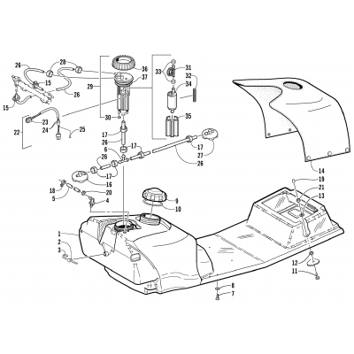 GAS TANK AND FUEL PUMP ASSEMBLIES (LE)