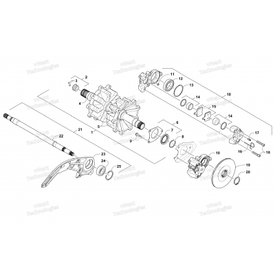 DRIVE TRAIN SHAFTS AND BRAKE ASSEMBLIES