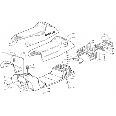 GAS TANK, SEAT, AND TAILLIGHT ASSEMBLY