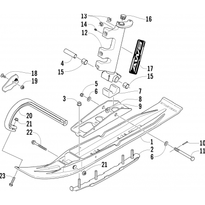 SKI AND SPINDLE ASSEMBLY