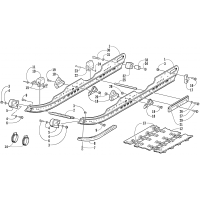 SLIDE RAIL AND TRACK ASSEMBLY