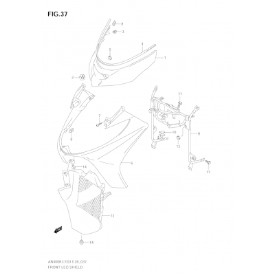 FRONT LEG SHIELD (MODEL K3/K4)