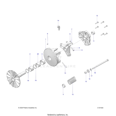 DRIVE TRAIN, PRIMARY CLUTCH - A25SEA57L5 (C101543)