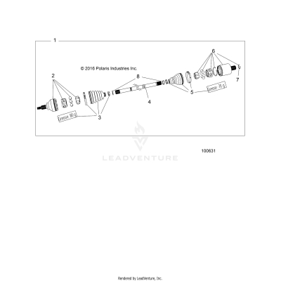 DRIVE TRAIN, REAR DRIVE SHAFT - A19SWE57B1 (100631)