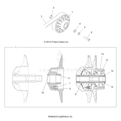 DRIVE TRAIN, SECONDARY CLUTCH - A17SDA57A1/L2 [49ATVCLUTCHDRIVEN11SP500]
