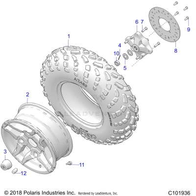 WHEELS, FRONT TIRE and BRAKE DISC - A19SHE57FP (C101936)