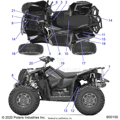 BODY, DECALS - A20SGE95AK (900150-01)