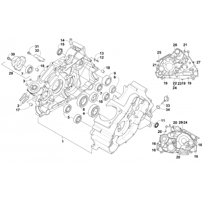 CRANKCASE ASSEMBLY (ENGINE SERIAL NO. 0700AD0010060 AND UP)