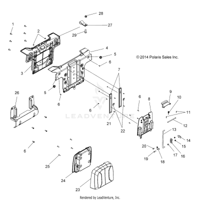 BODY, SEAT, PASSENGER, BACK - A19SWE57B1 (49ATVSEATBACK15570X2)