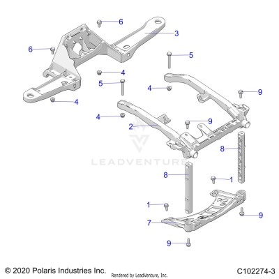 BODY, FRONT RACK SUPPORT - A25SYY95AH (C102274-3)
