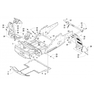 FRONT FRAME AND FOOTREST ASSEMBLY