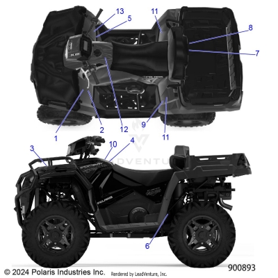 BODY, DECALS, STANDARD - A25SZE57C2/E2 (900876)