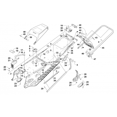 TUNNEL, REAR BUMPER, AND SNOWFLAP ASSEMBLY