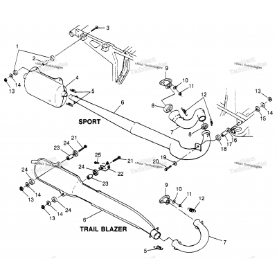 Exhaust System Sport 400L & Trail Blazer W97ba25c