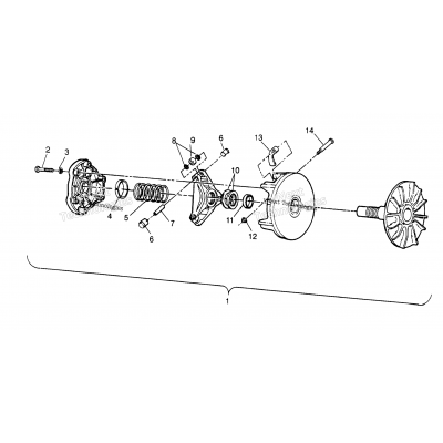 Drive Clutch Assembly 2X4 400L