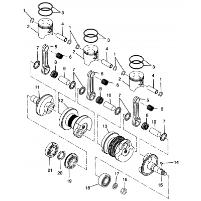 Piston & Crankshaft Ultra Sks , European Ultra Sks E960578, & Ul