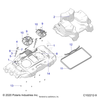 ENGINE, COOLING SYSTEM, FANS AND SHROUDS - A25SXN85A4 (C102212-9)