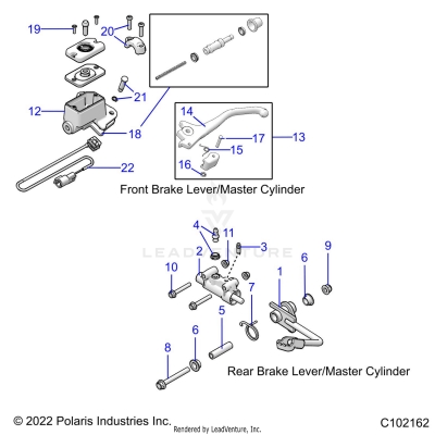 BRAKES, BRAKE LEVERS and MASTER CYLINDERS - A25HBA07B5/B7 (C102162)