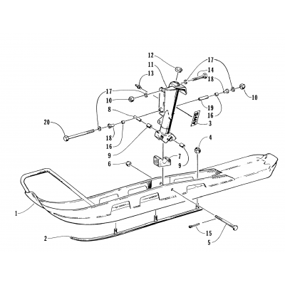 SKI AND SPINDLE ASSEMBLY