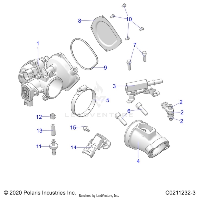 ENGINE, THROTTLE BODY and FUEL RAIL - A23SEG50B1/B3 (C0211232-3)