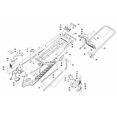 TUNNEL, REAR BUMPER, AND SNOWFLAP ASSEMBLY