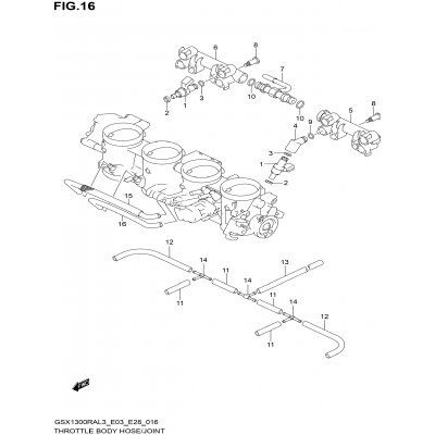 THROTTLE BODY HOSE/JOINT (GSX1300RAL3 E03)